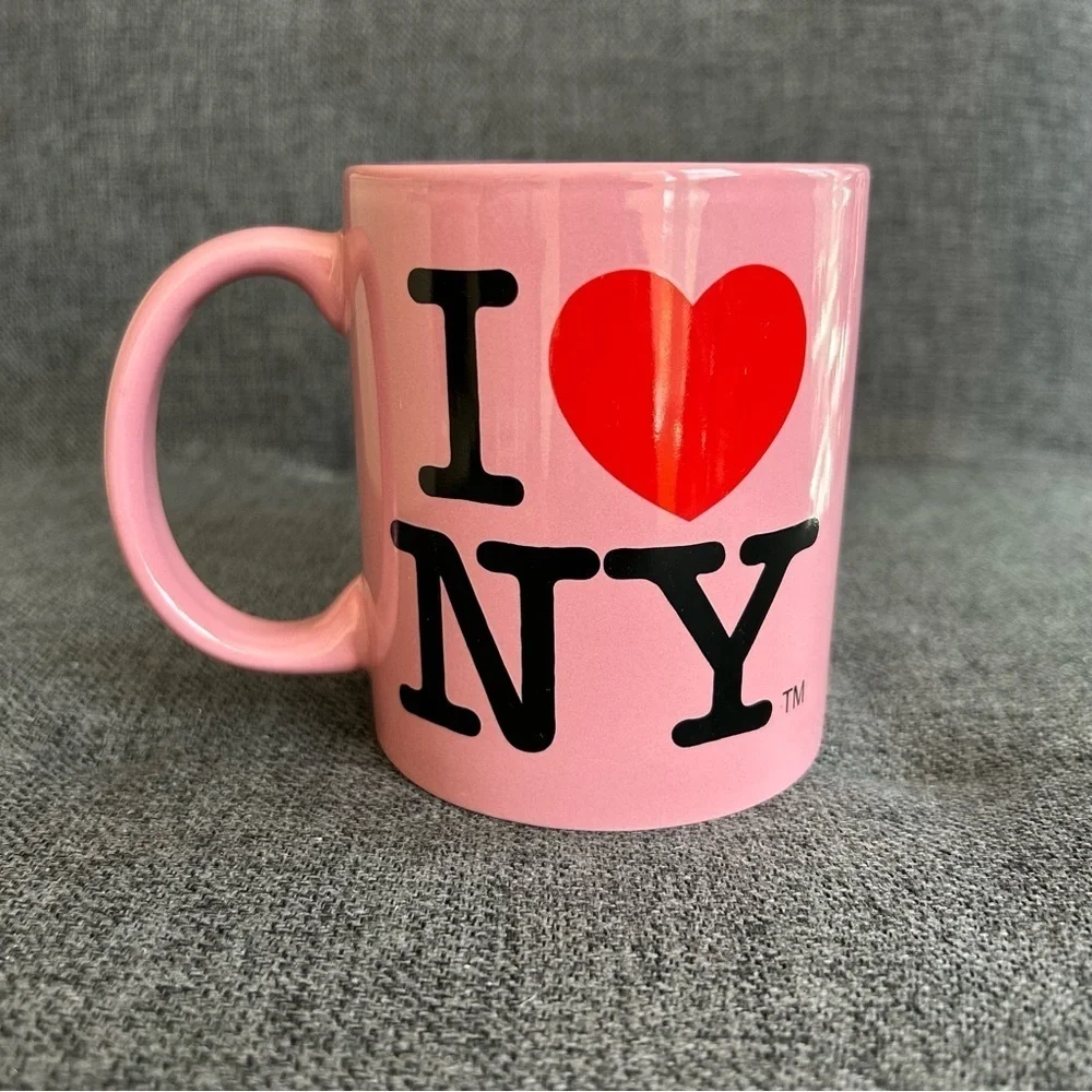 I ♥️ NY Coffee Mug, Pink, Black, Red, 12 oz